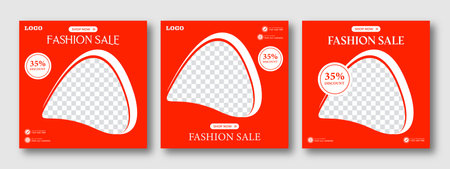 Set of minimal square social media banner template. Social media sale post. Flat and minimalist. Suitable for fashion social media posts and web internet ads.のイラスト素材