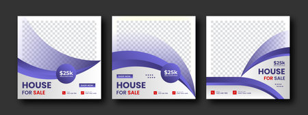 Business real estate social media post square banner template. Furniture social media post templates. Suitable for web banners, advertising, house sale social media posts, web ads,のイラスト素材