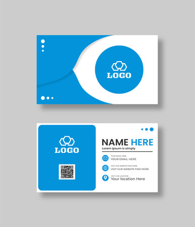 Flat and minimal Business Card Creative and Eligen Business Card Template. Minimal visiting card design template.のイラスト素材