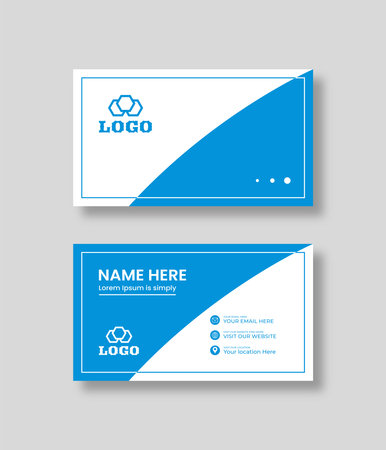 Flat and minimal Business Card Creative and Eligen Business Card Template. Minimal visiting card design template.のイラスト素材