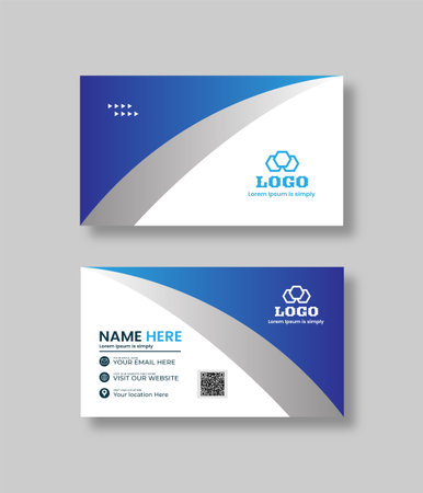 Flat and minimal Business Card Creative and Eligen Business Card Template. Minimal visiting card design template.のイラスト素材