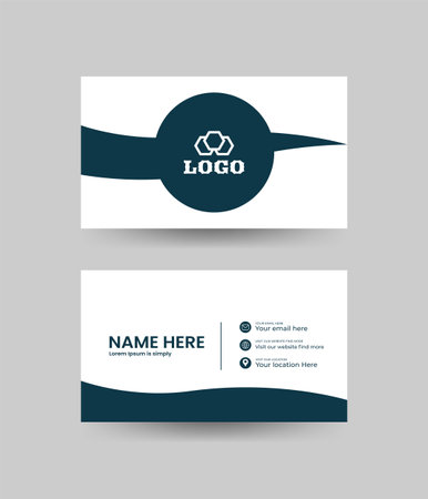 Modern Minimal Business Card - Creative and Eligen Business Card Template. Luxury business card design template. White color business card design.のイラスト素材