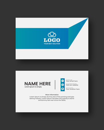 Flat and minimal Business Card Creative and Eligen Business Card Template. Minimal visiting card design template.のイラスト素材