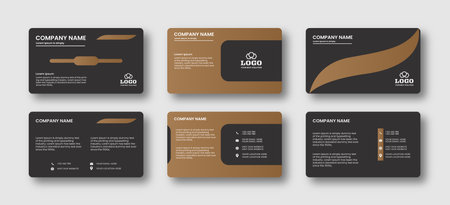 Modern Futuristic business card design. Visiting cards for business and personal use. Modern shape with abstract silver. Luxury dark background. Vector illustration print template.のイラスト素材