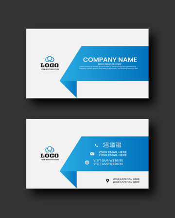 Flat and minimal Business Card Creative and Eligen Business Card Template. Minimal visiting card design template.のイラスト素材