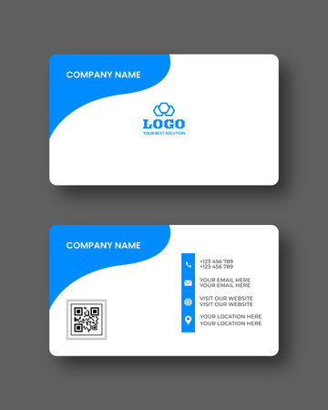Flat and minimal Business Card Creative and Eligen Business Card Template. Minimal visiting card design template.のイラスト素材