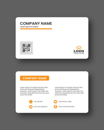 Modern Minimal Business Card - Creative and Eligen Business Card Template. Luxury business card design template. White color business card design.のイラスト素材
