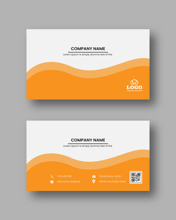 Modern Minimal Business Card - Creative and Eligen Business Card Template. Luxury business card design template. White color business card design.のイラスト素材
