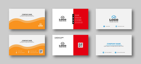 Flat and minimal Business Card Creative and Eligen Business Card Template. Minimal visiting card design template. Black and red color Business Cardのイラスト素材
