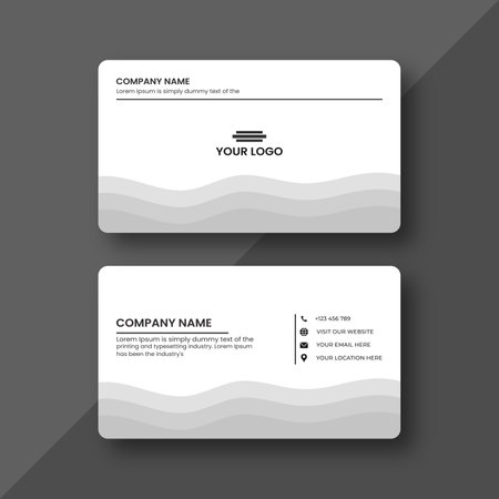 Modern Minimal Business Card - Creative and Eligen Business Card Template. Luxury business card design template. White color business card design.のイラスト素材