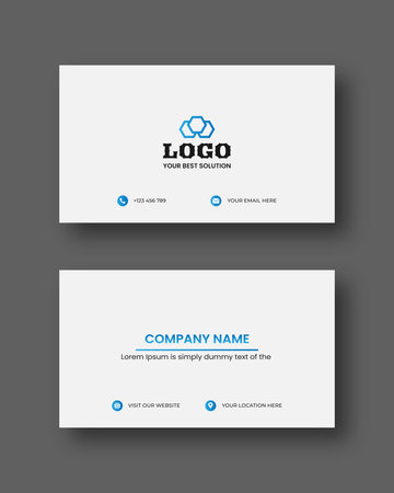 Modern Minimal Business Card - Creative and Eligen Business Card Template. Luxury business card design template. White color business card design.のイラスト素材