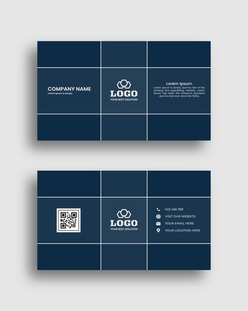 Modern Futuristic business card design. Visiting cards for business and personal use. Modern shape with abstract silver. Luxury dark background. Vector illustration print template.のイラスト素材