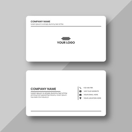 Modern Minimal Business Card - Creative and Eligen Business Card Template. Luxury business card design template. White color business card design.のイラスト素材