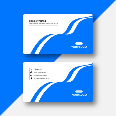 Flat and minimal Business Card Creative and Eligen Business Card Template. Minimal visiting card design template.のイラスト素材