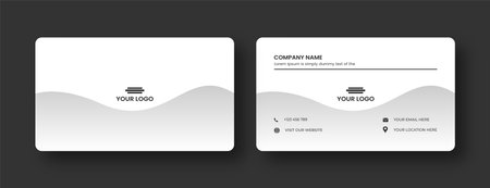 Modern Minimal Business Card - Creative and Eligen Business Card Template. Luxury business card design template. White color business card design.のイラスト素材