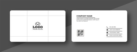 Modern Minimal Business Card - Creative and Eligen Business Card Template. Luxury business card design template. White color business card design.のイラスト素材
