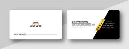 Modern Minimal Business Card - Creative and Eligen Business Card Template. Luxury business card design template. White color business card design.のイラスト素材