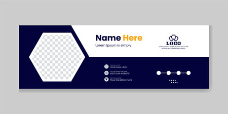 Social media cover the design of Professional Corporate Business individual Communication idea. Modern and creative Email Signature Template Modern and Minimal Layout.のイラスト素材