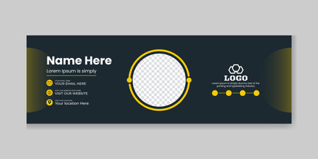 Social media cover the design of Professional Corporate Business individual Communication idea. Modern and creative Email Signature Template Modern and Minimal Layout.のイラスト素材