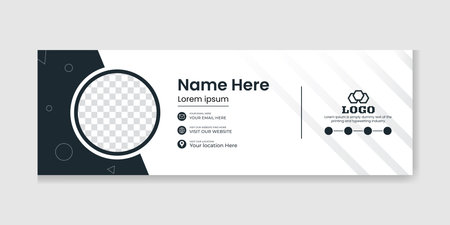Social media cover the design of Professional Corporate Business individual Communication idea. Modern and creative Email Signature Template Modern and Minimal Layout.のイラスト素材