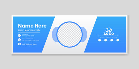 Social media cover the design of Professional Corporate Business individual Communication idea. Modern and creative Email Signature Template Modern and Minimal Layout.のイラスト素材