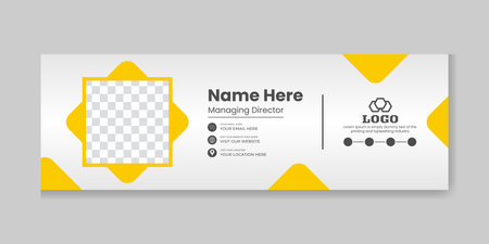 Social media cover the design of Professional Corporate Business individual Communication idea. Modern and creative Email Signature Template Modern and Minimal Layout.のイラスト素材