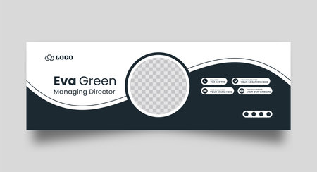 Email Signatures Template Vector Design and social media cover. Professional Corporate Business individual Communication. Modern and creative.のイラスト素材