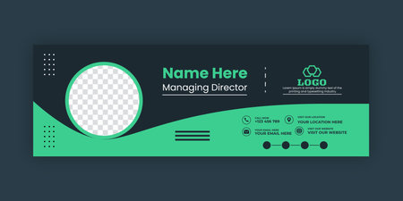 Social media cover the design of Professional Corporate Business individual Communication idea. Modern and creative Email Signature Template Modern and Minimal Layout.のイラスト素材