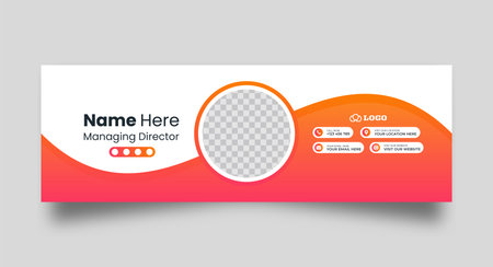 Email Signatures Template Vector Design and social media cover. Professional Corporate Business individual Communication. Modern and creative.のイラスト素材