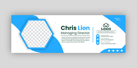 Email Signatures Template Vector Design and social media cover. Professional Corporate Business individual Communication. Modern and creative.のイラスト素材