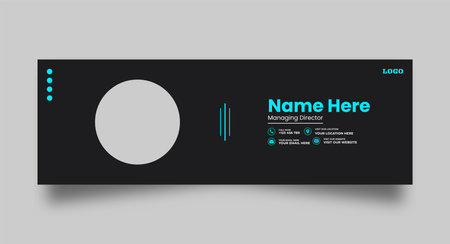 Email Signatures Template Vector Design and social media cover. Professional Corporate Business individual Communication. Modern and creative.のイラスト素材