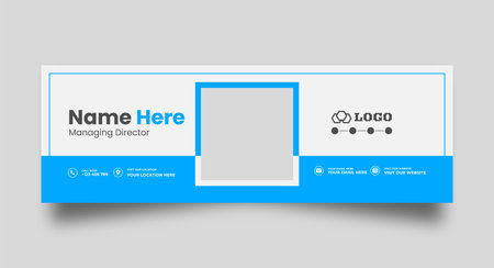 Email Signatures Template Vector Design and social media cover. Professional Corporate Business individual Communication. Modern and creative.のイラスト素材