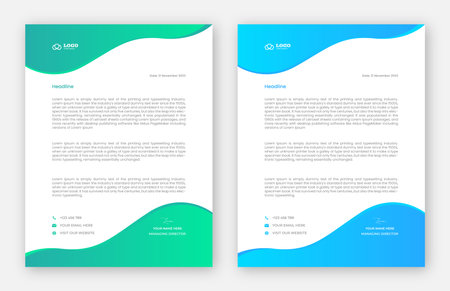 Modern Creative & Clean business style letterhead bundle of your corporate project design. set to print Abstract Letterhead Design Modern Business Letterhead Design Templateのイラスト素材