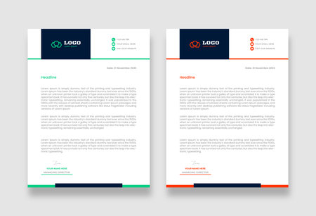 Modern Creative & Clean business style letterhead bundle of your corporate project design. set to print Abstract Letterhead Design Modern Business Letterhead Design Templateのイラスト素材