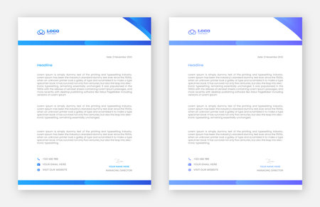 Modern Creative & Clean business style letterhead bundle of your corporate project design. set to print Abstract Letterhead Design Modern Business Letterhead Design Templateのイラスト素材