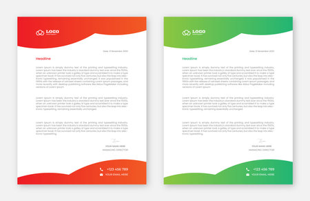 Modern Creative & Clean business style letterhead bundle of your corporate project design. set to print Abstract Letterhead Design Modern Business Letterhead Design Templateのイラスト素材