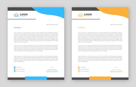 Modern Creative & Clean business style letterhead bundle of your corporate project design. set to print Abstract Letterhead Design Modern Business Letterhead Design Templateのイラスト素材