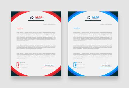 Modern Creative & Clean business style letterhead bundle of your corporate project design. set to print Abstract Letterhead Design Modern Business Letterhead Design Templateのイラスト素材