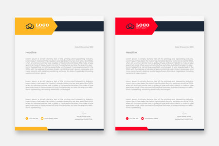 Modern Creative & Clean business style letterhead bundle of your corporate project design. set to print Abstract Letterhead Design Modern Business Letterhead Design Templateのイラスト素材