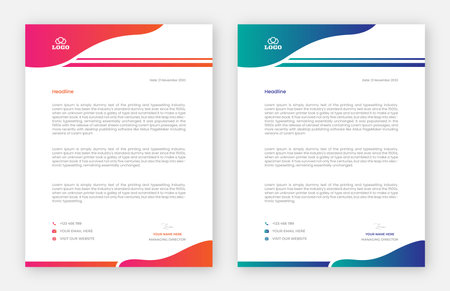 Modern Creative & Clean business style letterhead bundle of your corporate project design. set to print Abstract Letterhead Design Modern Business Letterhead Design Templateのイラスト素材