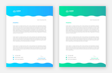Modern Creative & Clean business style letterhead bundle of your corporate project design. set to print Abstract Letterhead Design Modern Business Letterhead Design Templateのイラスト素材