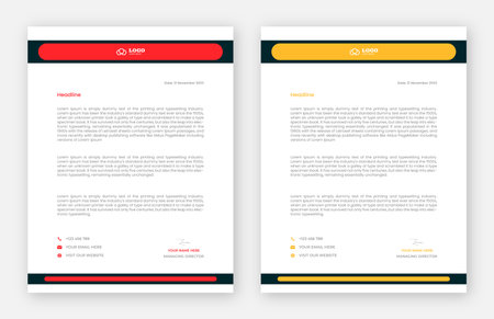 Modern Creative & Clean business style letterhead bundle of your corporate project design. set to print Abstract Letterhead Design Modern Business Letterhead Design Templateのイラスト素材