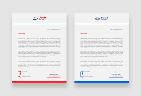Modern Creative & Clean business style letterhead bundle of your corporate project design. set to print Abstract Letterhead Design Modern Business Letterhead Design Templateのイラスト素材