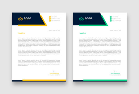 Modern Creative & Clean business style letterhead bundle of your corporate project design. set to print Abstract Letterhead Design Modern Business Letterhead Design Templateのイラスト素材