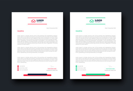Modern Creative & Clean business style letterhead bundle of your corporate project design. set to print Abstract Letterhead Design Modern Business Letterhead Design Templateのイラスト素材