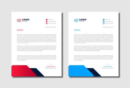 Modern Creative & Clean business style letterhead bundle of your corporate project design. set to print Abstract Letterhead Design Modern Business Letterhead Design Templateのイラスト素材