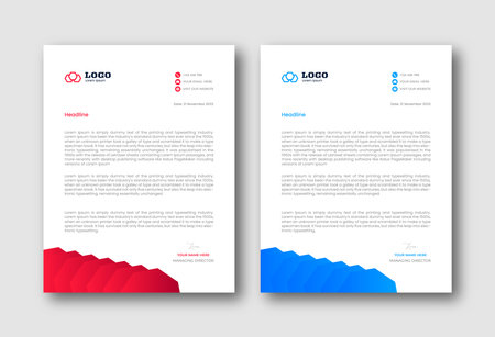 Modern Creative & Clean business style letterhead bundle of your corporate project design. set to print Abstract Letterhead Design Modern Business Letterhead Design Templateのイラスト素材