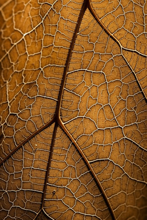 close up of a brown leaf with some veins on it - macroの素材