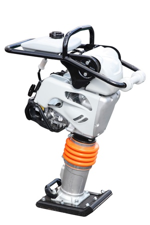 The tool for ground consolidation separately on a white backgroundの写真素材