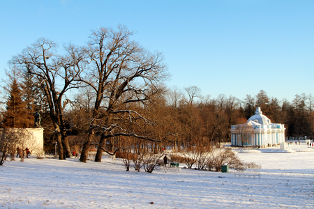 TSARSKOYE SELO (PUSHKIN), RUSSIA - JANUARY 04, 2017: Catherine Park in Pushkin, suburb of Saint Petersburgのeditorial素材